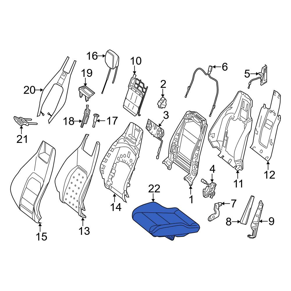 Mercedes Benz OE 20491044058P26 Front Right Seat Cushion Foam