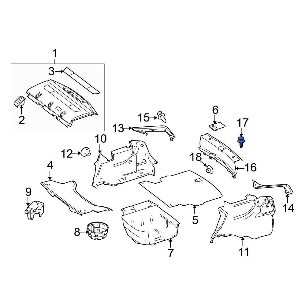 Mercedes-Benz OE 0119887678 - Front Inner Door Interior Trim Panel Retainer