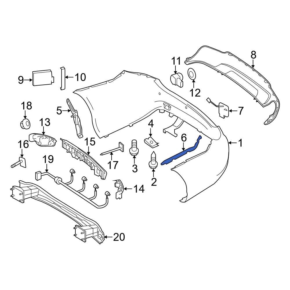 Mercedes-Benz OE 2048800730 - Rear Left Bumper Cover Support Rail