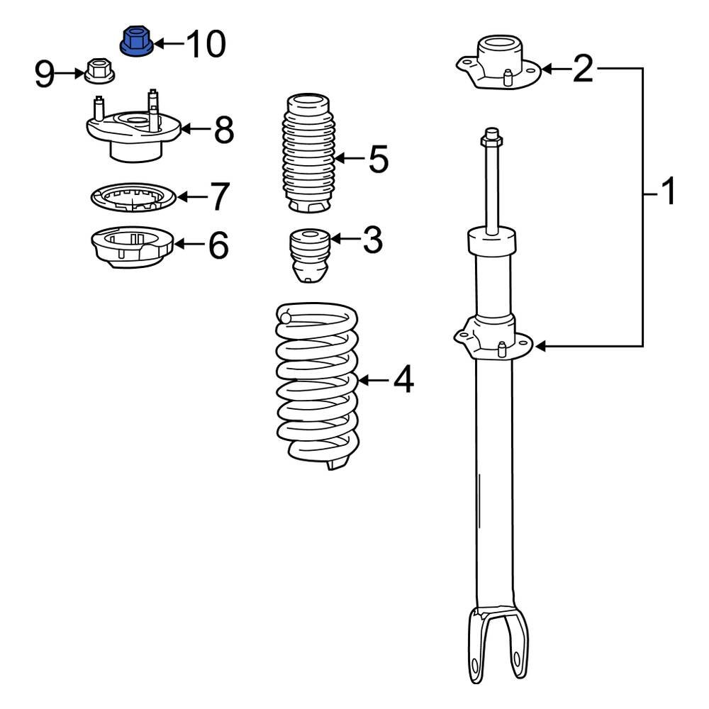 MercedesBenz OE 000000003275 Lower Suspension Stabilizer Bar Link Nut