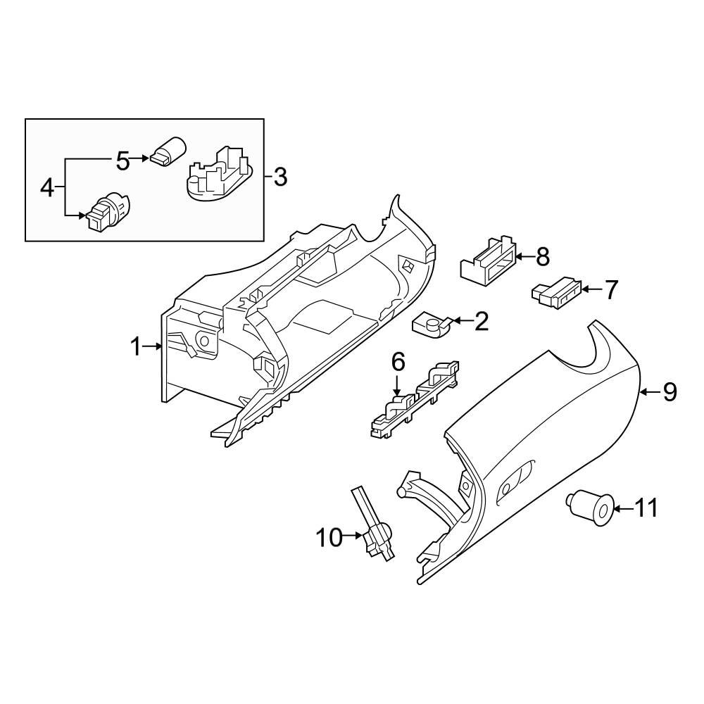 MercedesBenz OE 2036800384 Glove Box Lock Kit