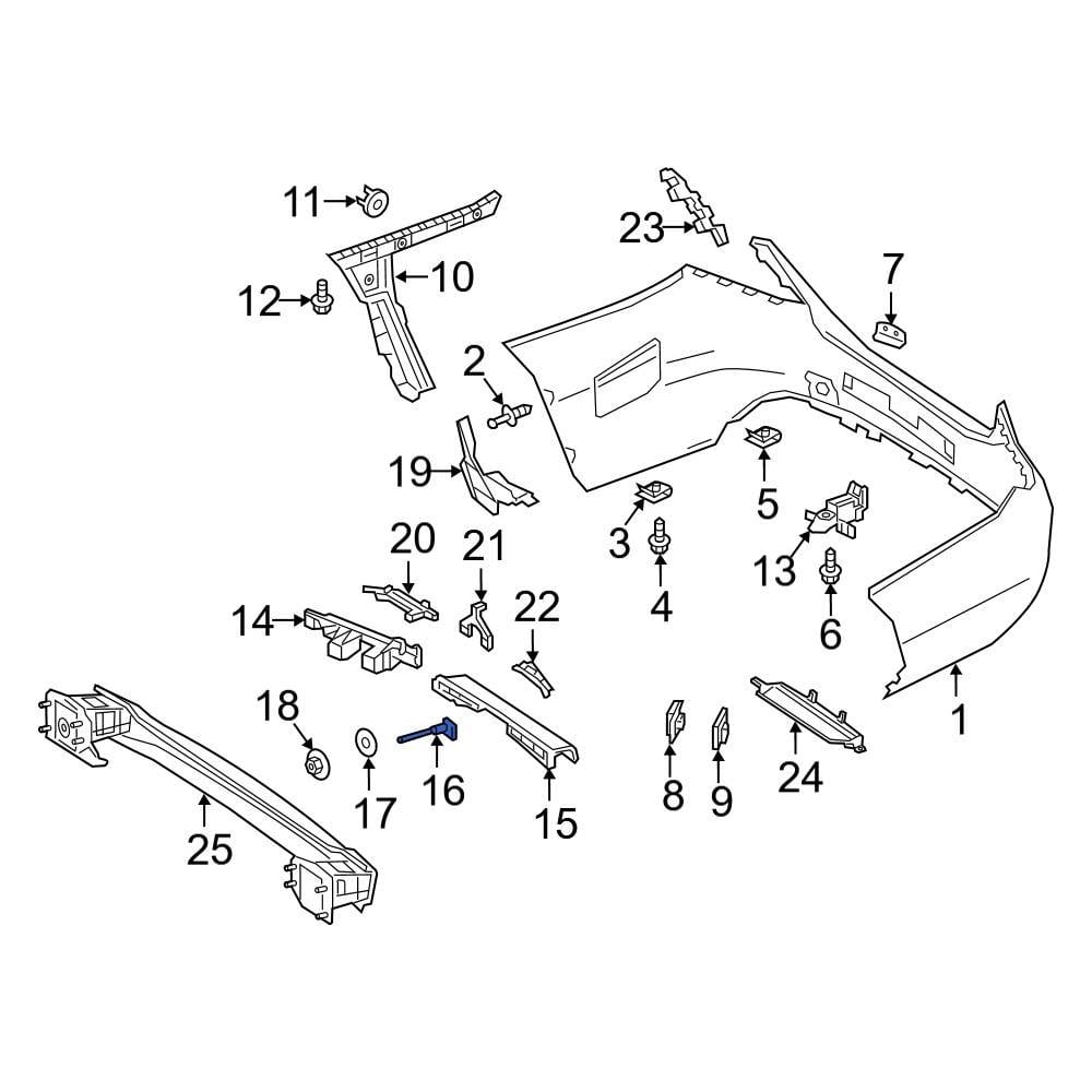 Mercedes-Benz OE 0008850311 - Rear Bumper Cover Support Rail Bolt