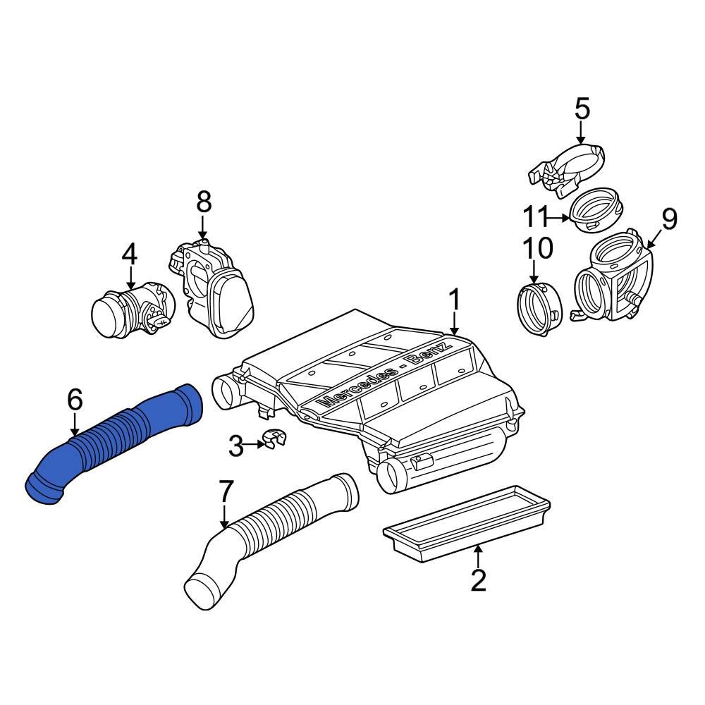 MercedesBenz OE 1130941182 Right Engine Air Intake Hose