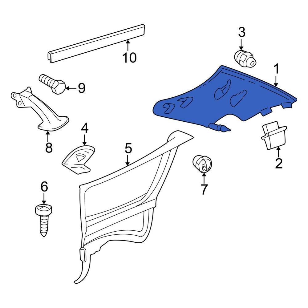 MercedesBenz OE 21569096259C29 Rear Right Lower Interior Quarter