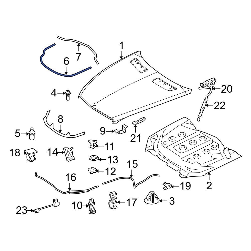 Mercedes-Benz OE 2216280598 - Front Hood Seal