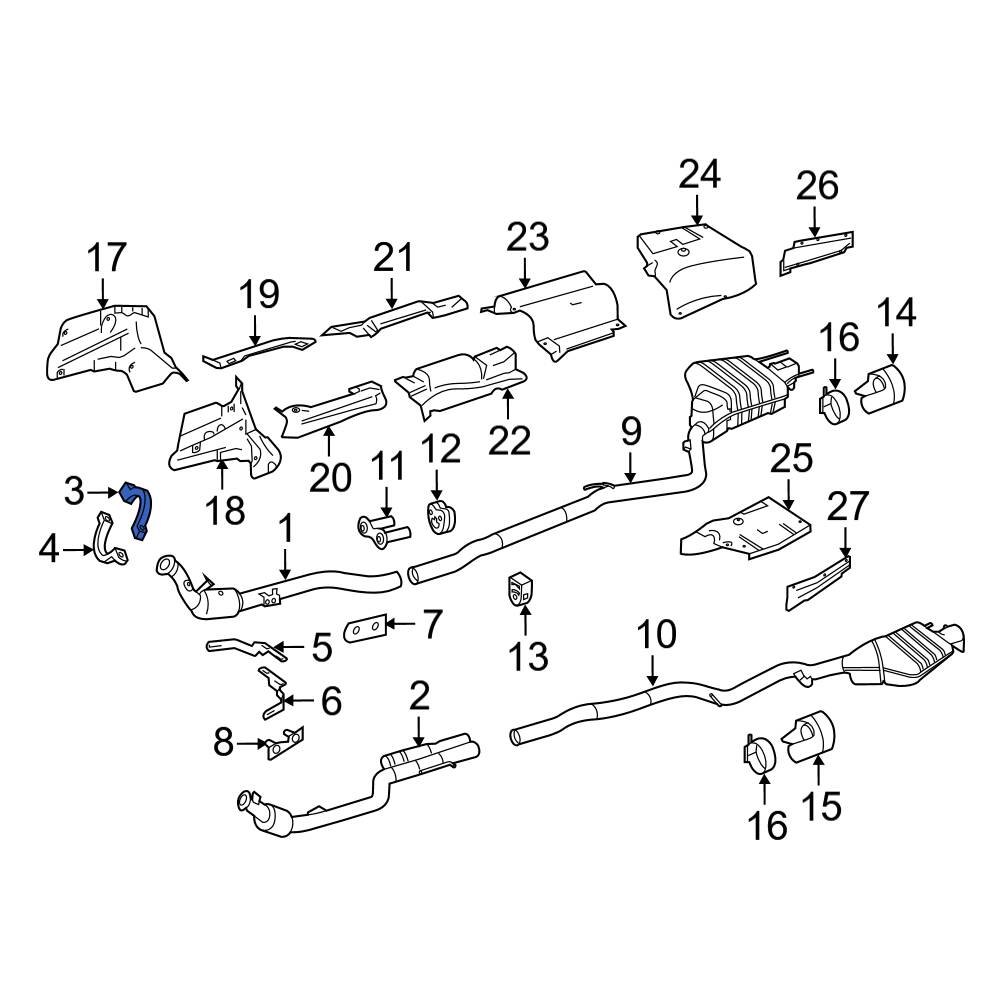 MercedesBenz OE 0004901441 Rear Right Exhaust Muffler Clamp