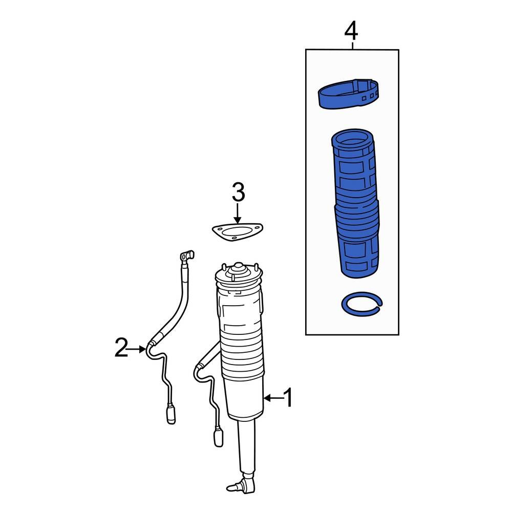 MercedesBenz OE 2213300085 Front Suspension Strut Bellows
