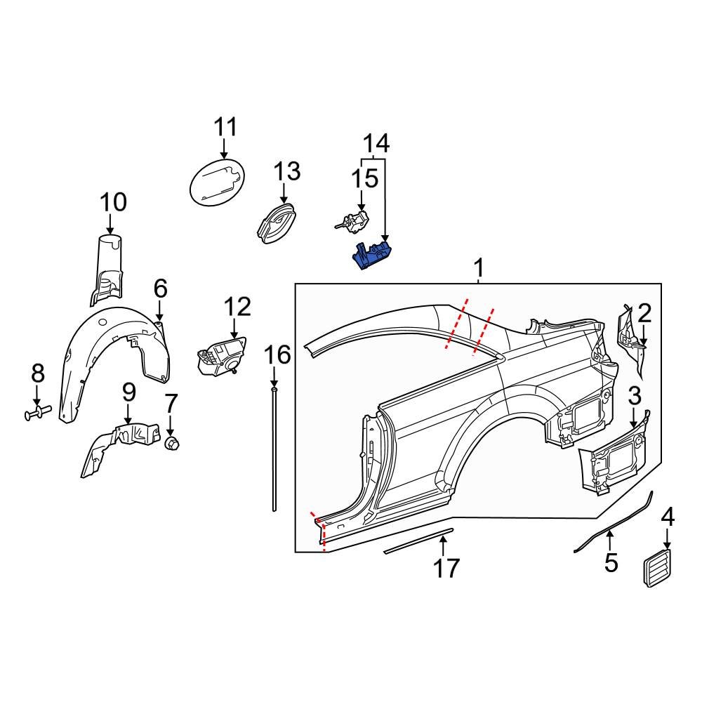 MercedesBenz OE 2218200072 Rear Fuel Door Latch