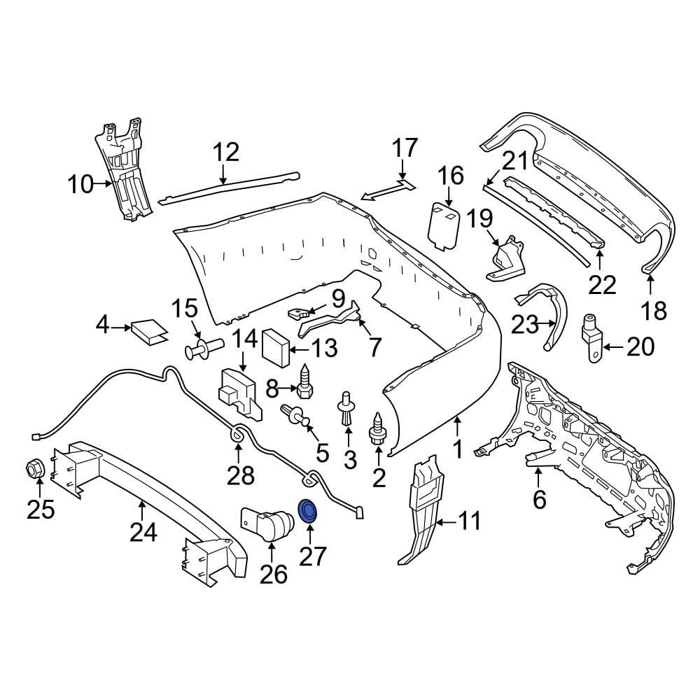 Mercedes-Benz OE 0005421251 - Front Parking Aid Sensor Retaining Ring