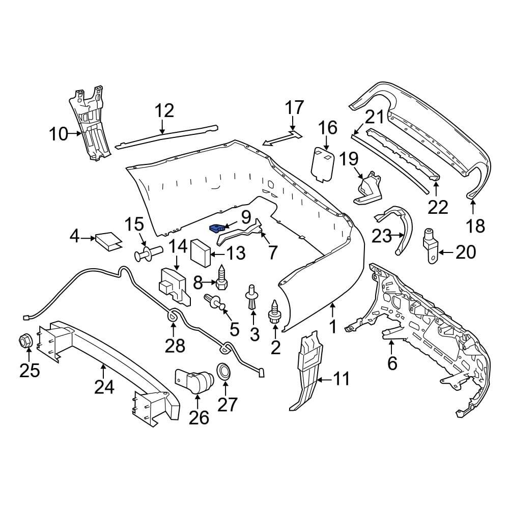 Mercedes-benz Oe 0039948545 - Bumper Cover Support Rail Clip