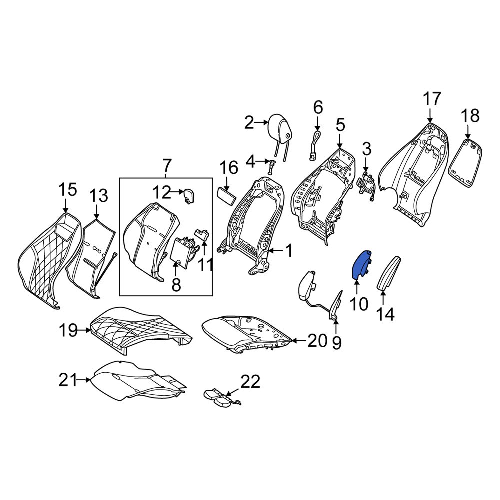 MercedesBenz OE 2239104601 Right Seat Lumbar Support Cushion Bracket