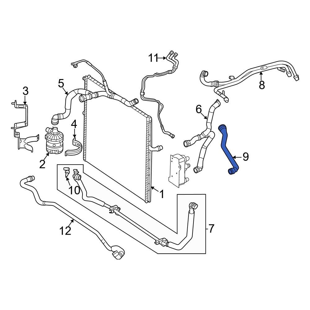 MercedesBenz OE 1675005801 Front Lower Turbocharger Intercooler Hose