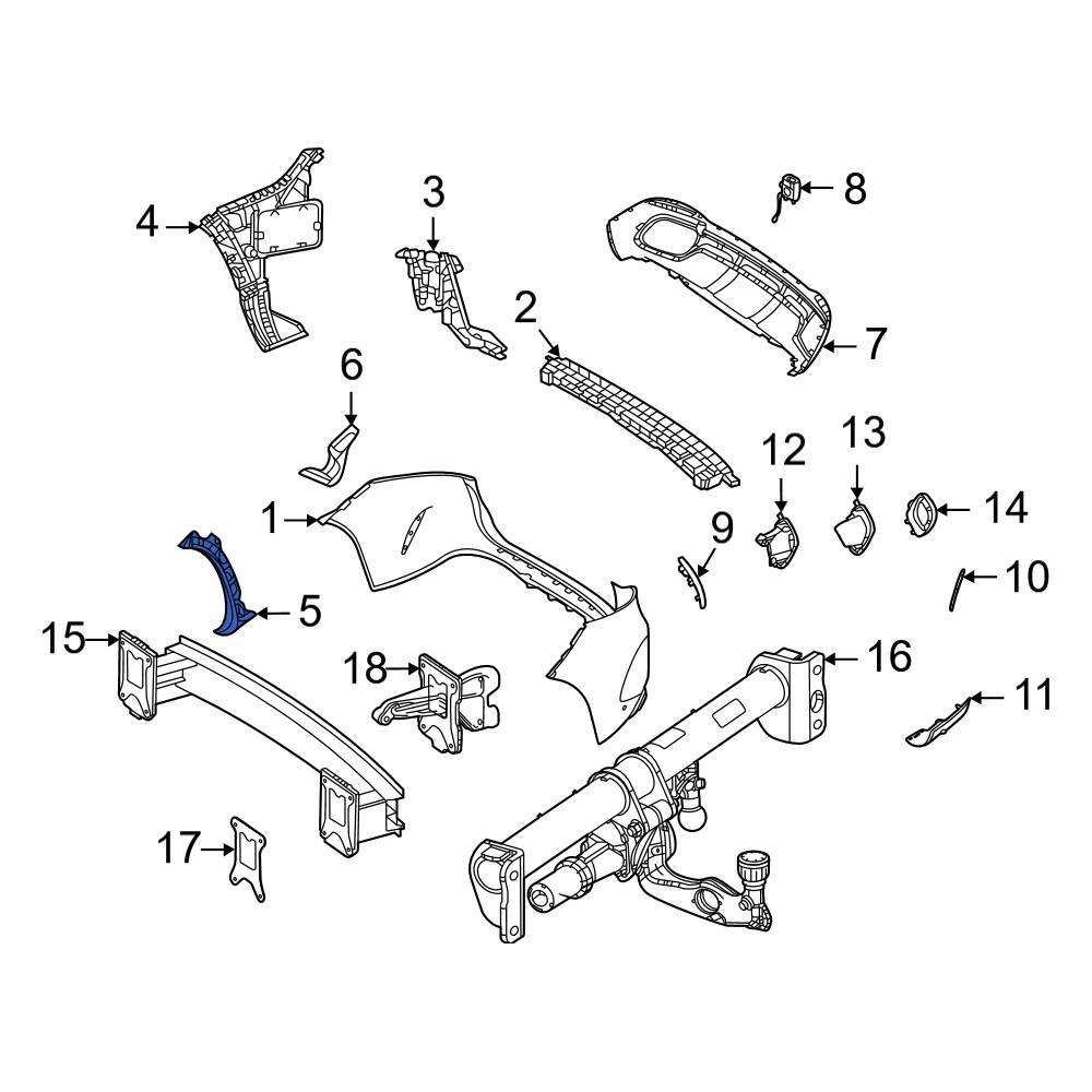 Mercedes-Benz OE 1678851603 - Rear Right Bumper Cover Spacer Panel