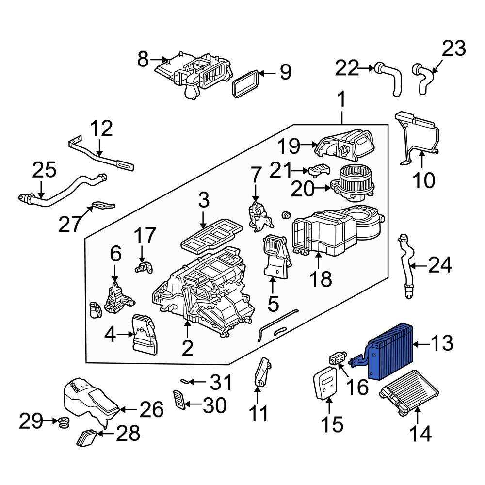 Mercedes-Benz OE 2098300358 - A/C Evaporator Core