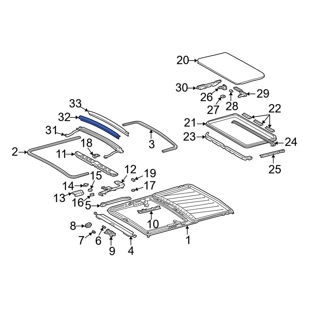MercedesBenz OE 1267820698 Front Sunroof Drip Rail Seal