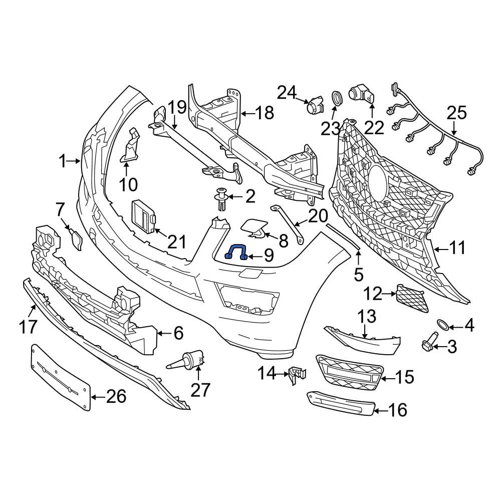 MercedesBenz OE 0009930414 Headlight Washer Cover Spring