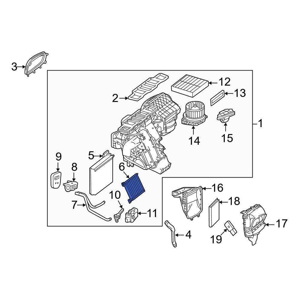 MercedesBenz OE 1668300261 HVAC Heater Core