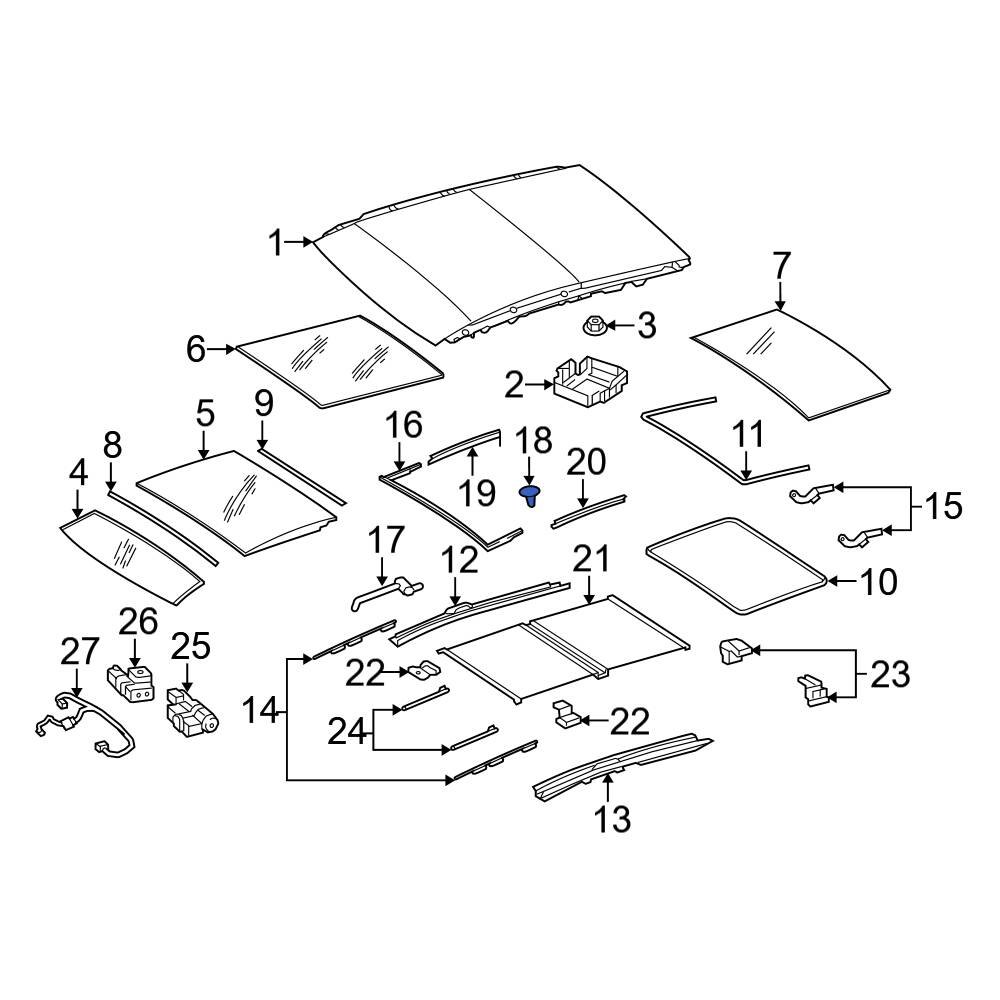 MercedesBenz OE 2077840156 Sunroof Deflector Clip