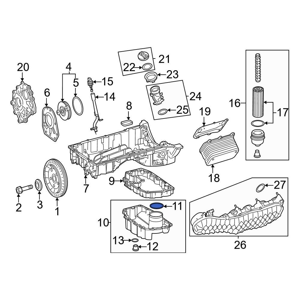MercedesBenz OE 0299972245 Lower Engine Oil Pan ORing
