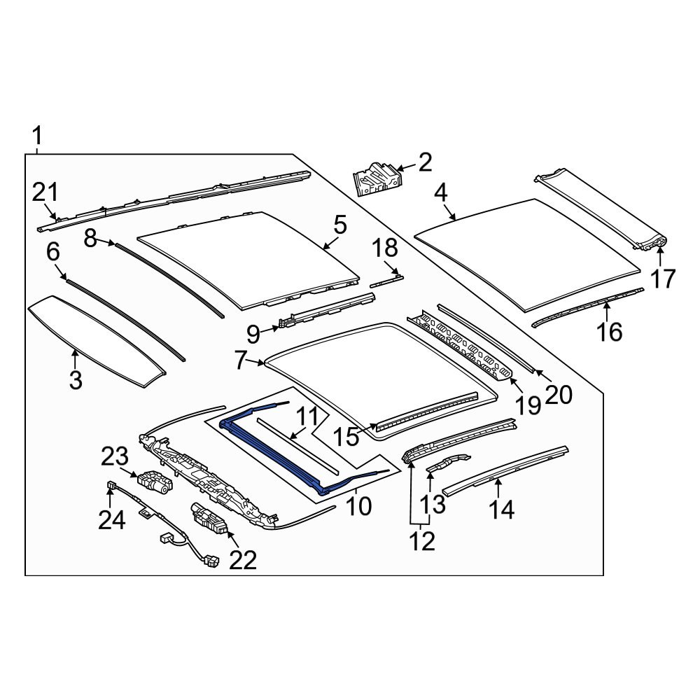 MercedesBenz OE 1677802500 Front Sunroof Deflector
