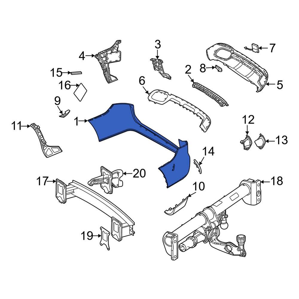 Mercedes Benz Oe 16788572069999 Rear Upper Bumper Cover