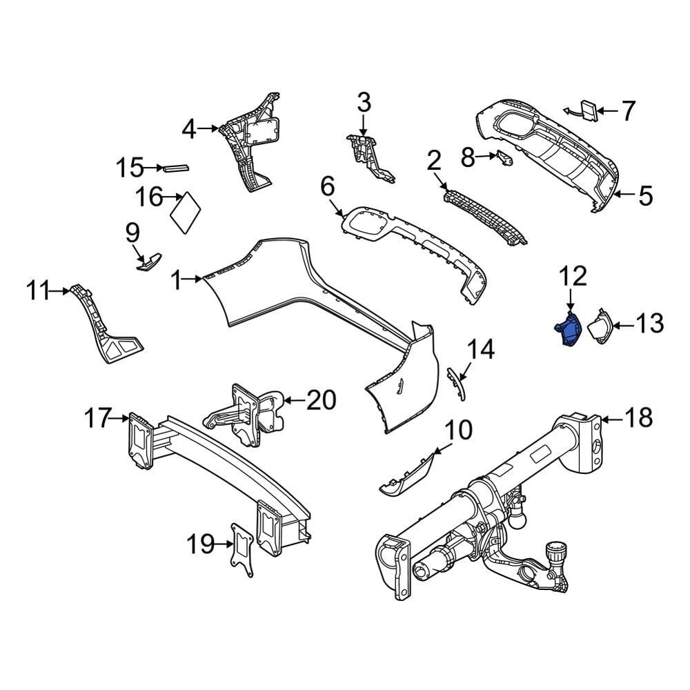 Mercedes-Benz OE 1678856700 - Rear Left Bumper Cover Heat Shield Bracket