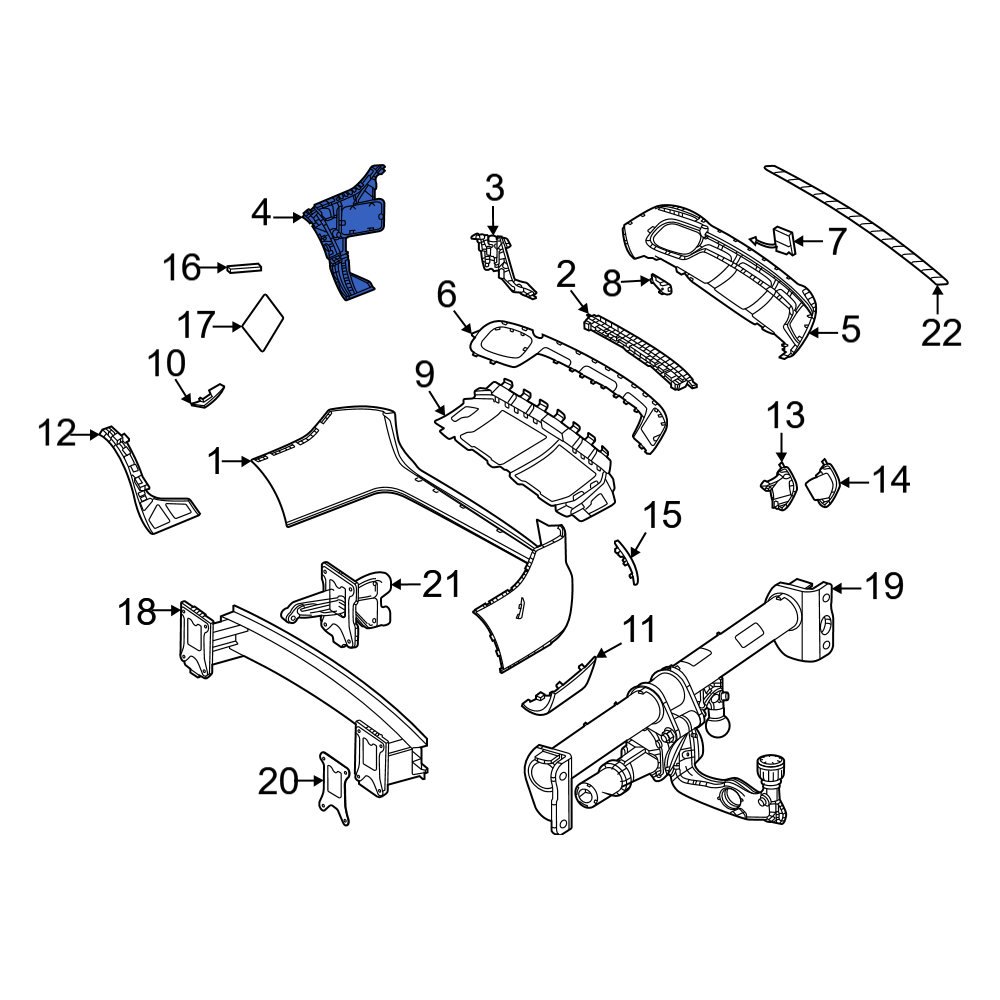 MercedesBenz OE 1678802207 Rear Right Bumper Cover Bracket