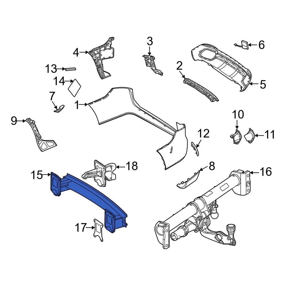 Mercedes-Benz OE 1676100004 - Rear Bumper Impact Bar