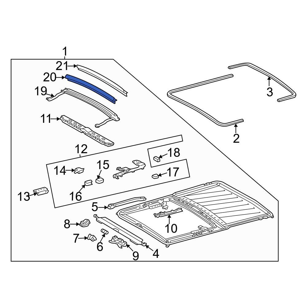 MercedesBenz OE 1267820698 Front Sunroof Drip Rail Seal
