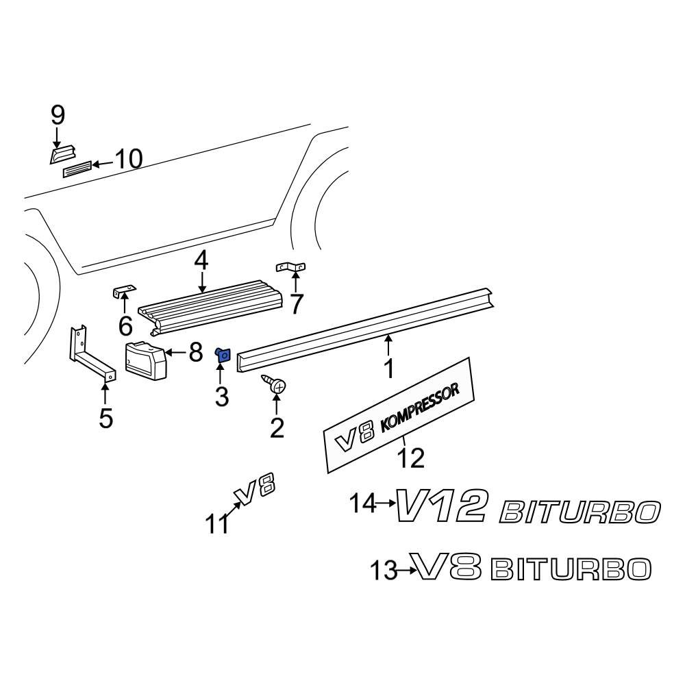 MercedesBenz OE 4609940145 Running Board Nut