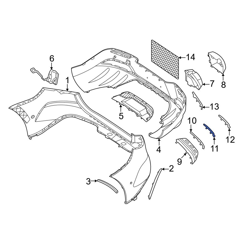 MercedesBenz OE 2958856001 Front Right Lower Bumper Trim