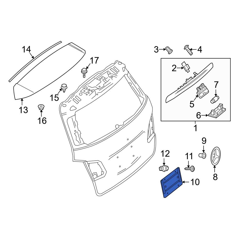 MercedesBenz OE 1698100611 Rear License Plate Bracket