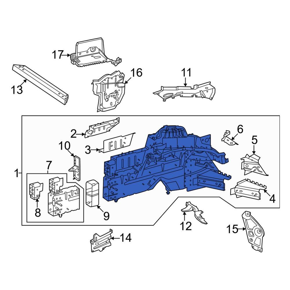 MercedesBenz OE 2976204202 Front Right Fender Apron Assembly