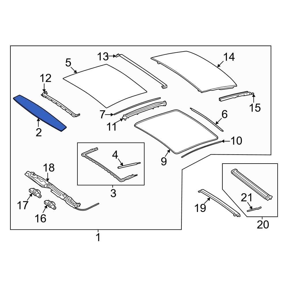 MercedesBenz OE 2977801200 Sunroof Glass