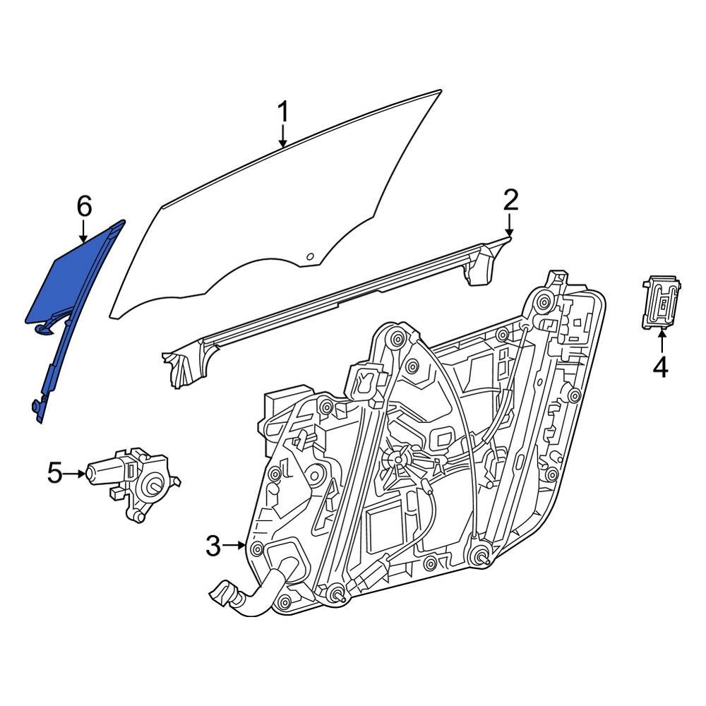 MercedesBenz OE 2977202900 Front Left Vent Window Assembly