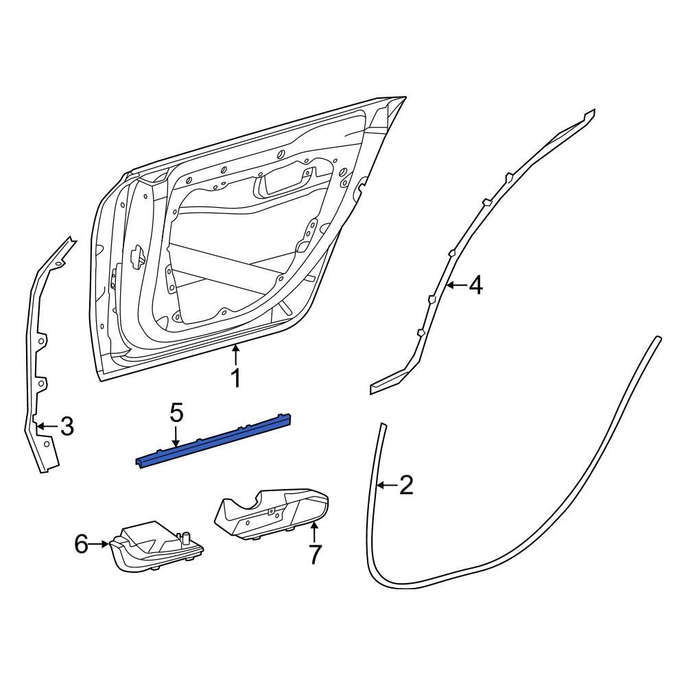 MercedesBenz OE 2977300800 Rear Right Lower Door Seal