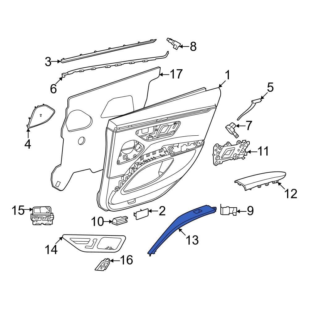 MercedesBenz OE 2977205602 Front Right Door Trim Molding