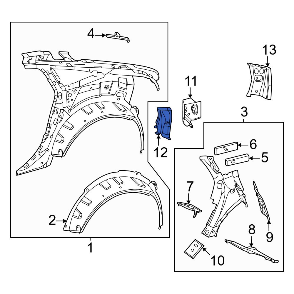 MercedesBenz OE 2976378700 Rear Quarter Panel Reinforcement