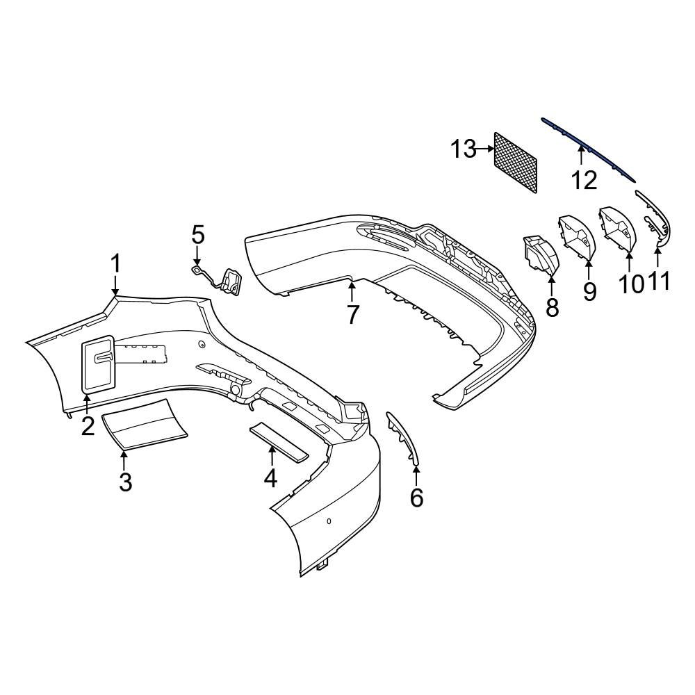 Mercedes-benz Oe 2978851400 - Rear Center Bumper Trim