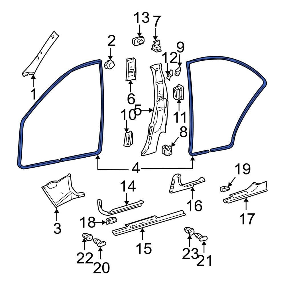 Mercedes-Benz OE 22069705519B56 - Right Door Trim Molding