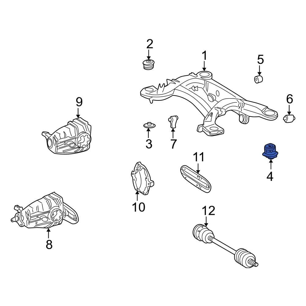 MercedesBenz OE 2153500108 Rear Rearward Suspension Crossmember