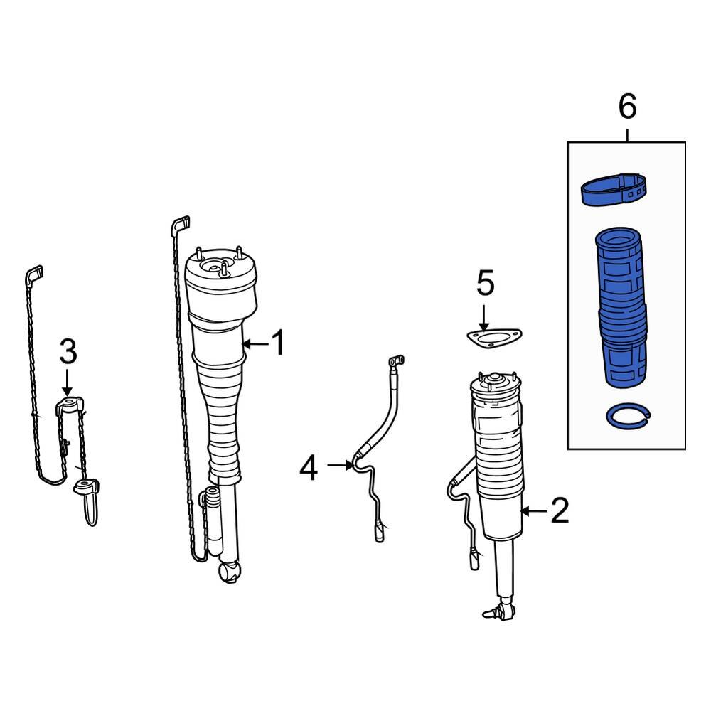 MercedesBenz OE 2213300085 Front Suspension Strut Bellows