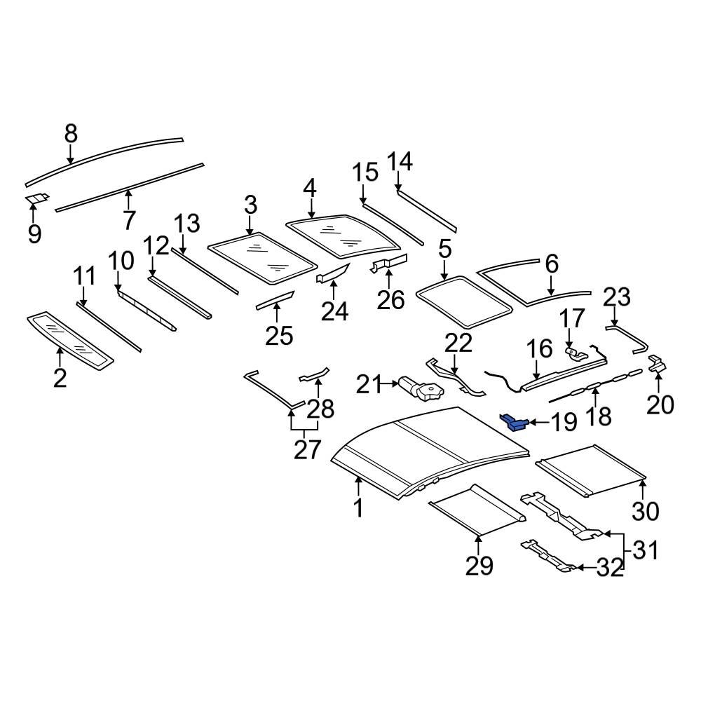 Mercedes-Benz OE 2217800989 - Front Right Sunroof Frame Bracket