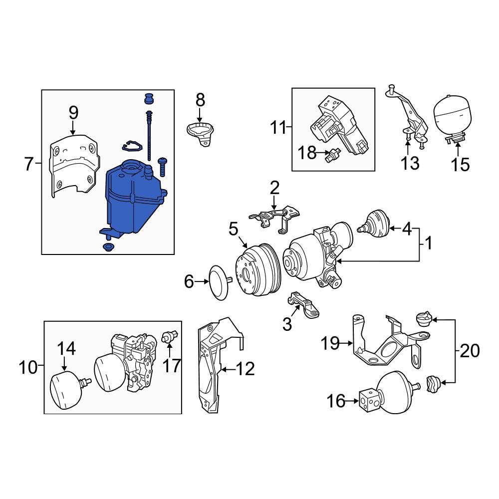 MercedesBenz OE 2223200014 Rear Active Suspension Fluid Reservoir