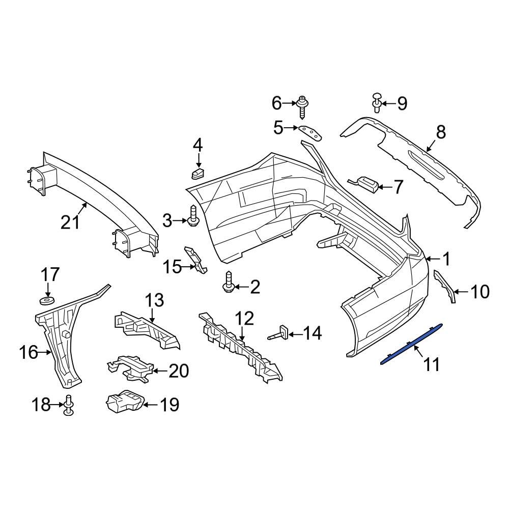 Mercedes-Benz OE 2228851121 - Rear Left Outer Bumper Trim