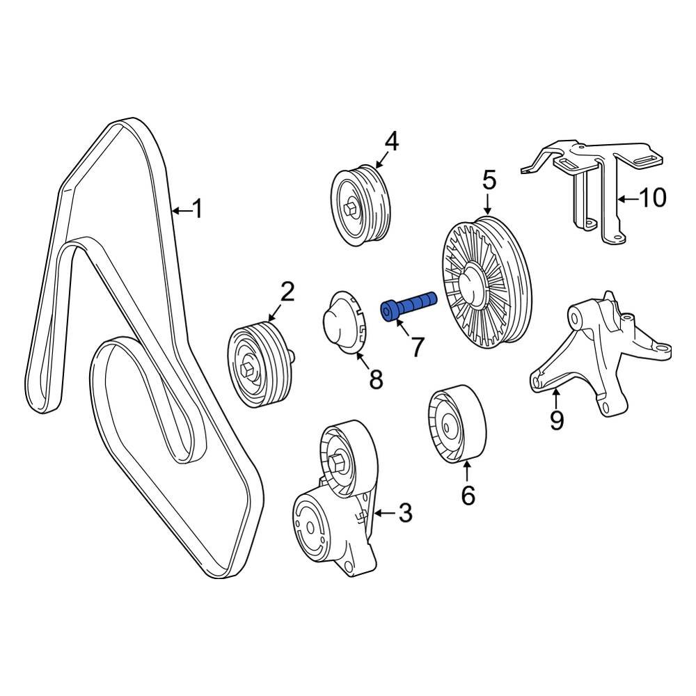 MercedesBenz OE 000000006591 Accessory Drive Belt Idler Pulley Bolt