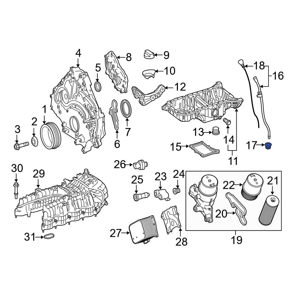 MercedesBenz OE 1120160000 Engine Oil Dipstick Tube Seal