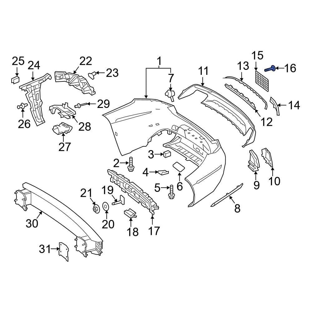 Mercedes-Benz OE 0019846529 - Upper Door Panel Handle Bolt