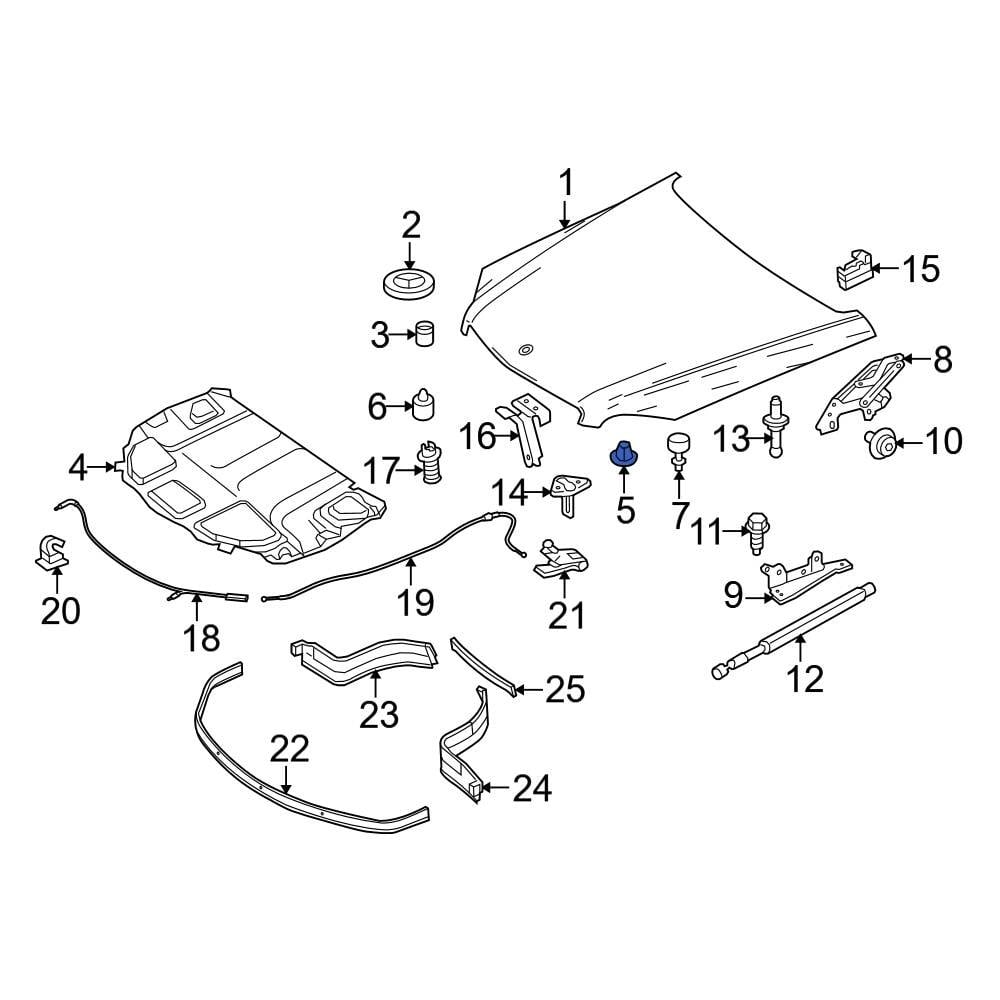 Mercedes-benz Oe 0019880325 - Hood Insulation Pad Clip