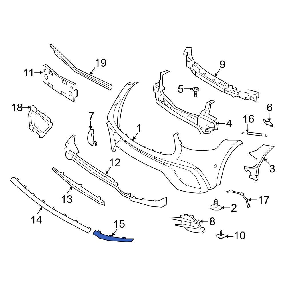 Mercedes Benz Oe 2538850102 Front Bumper Trim